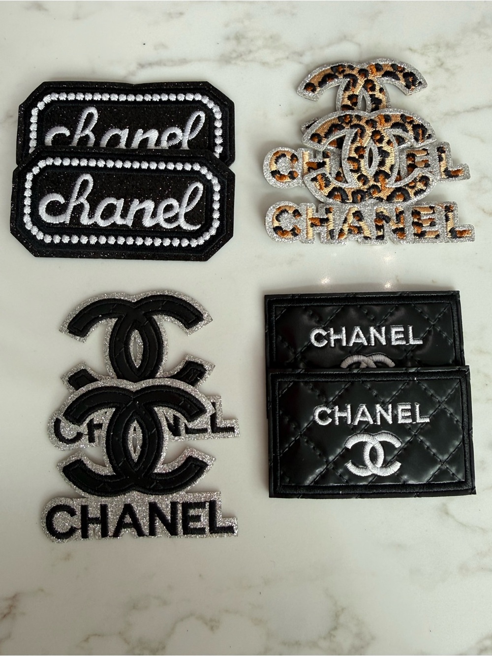 Beautiful Hand Crafted Black and Leopard iron on Patches
